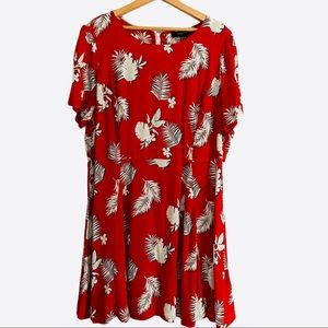 Forever 21 Red Palm Leaf Dress